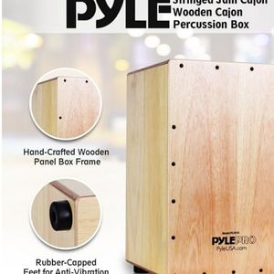 Pyle stringed jam wooden cajon percussion box